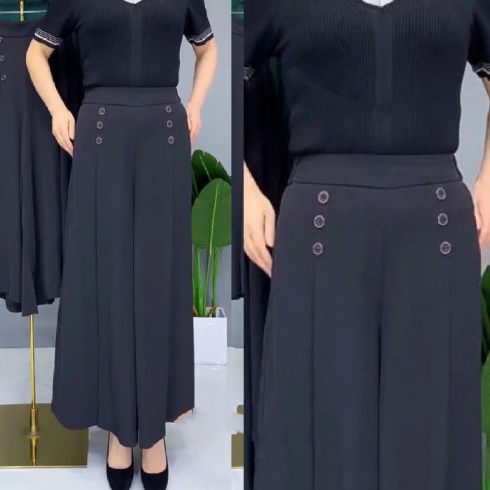 👩🎨【M-5XL】Modna, drapowana spódnica damska z szerokimi nogawkami i wysokim stanem
