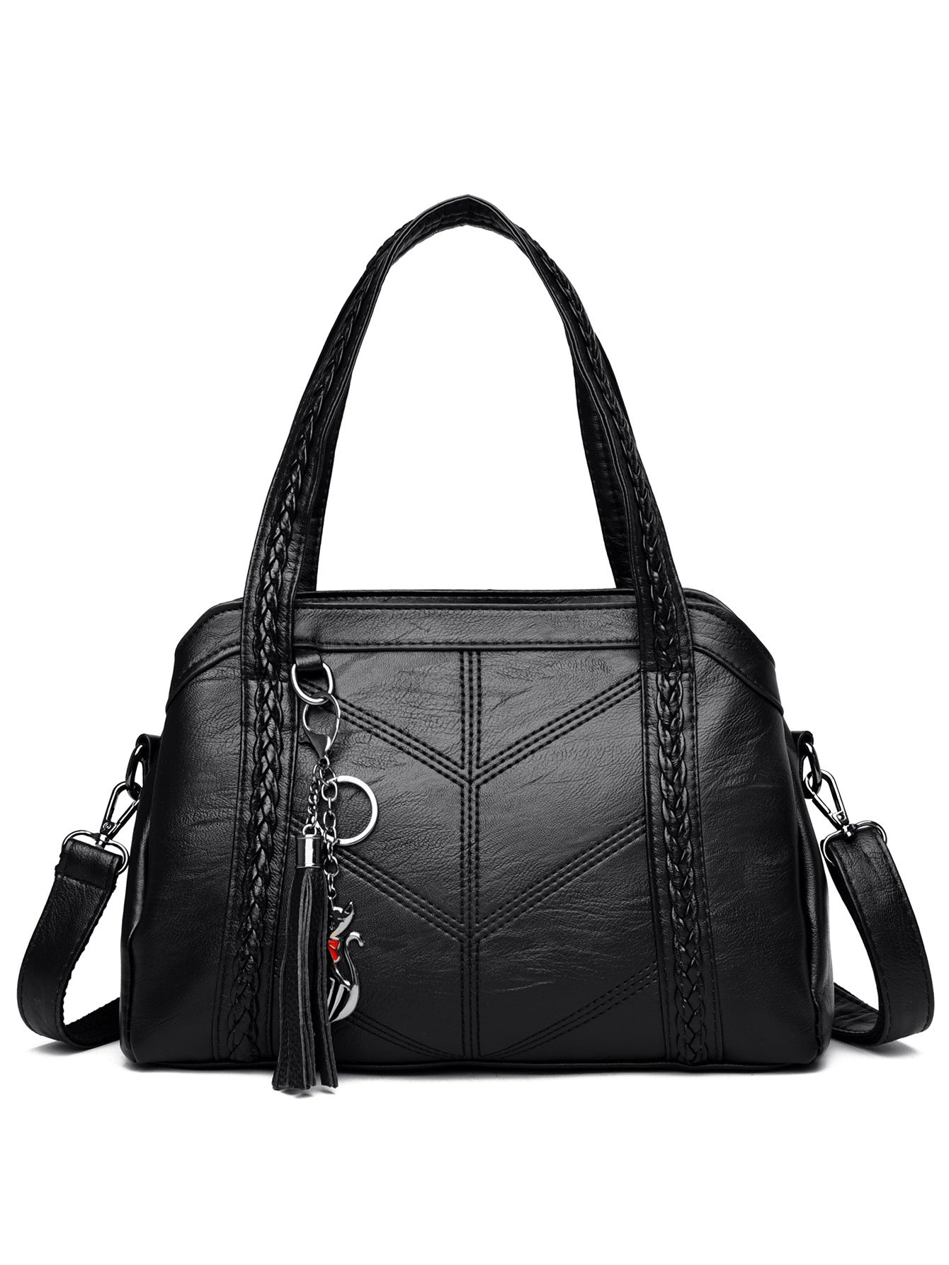 👜💟【50% ZNIŻKI】Torba ze skóry bydlęcej, torebka, duża pojemność, trzy przegrody, wodoodporna i odporna na zarysowania