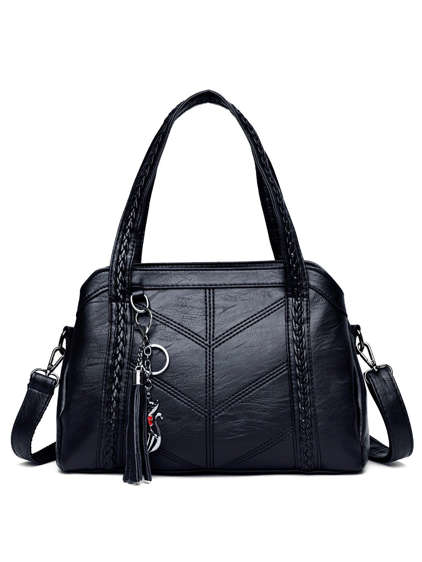 👜💟【50% ZNIŻKI】Torba ze skóry bydlęcej, torebka, duża pojemność, trzy przegrody, wodoodporna i odporna na zarysowania