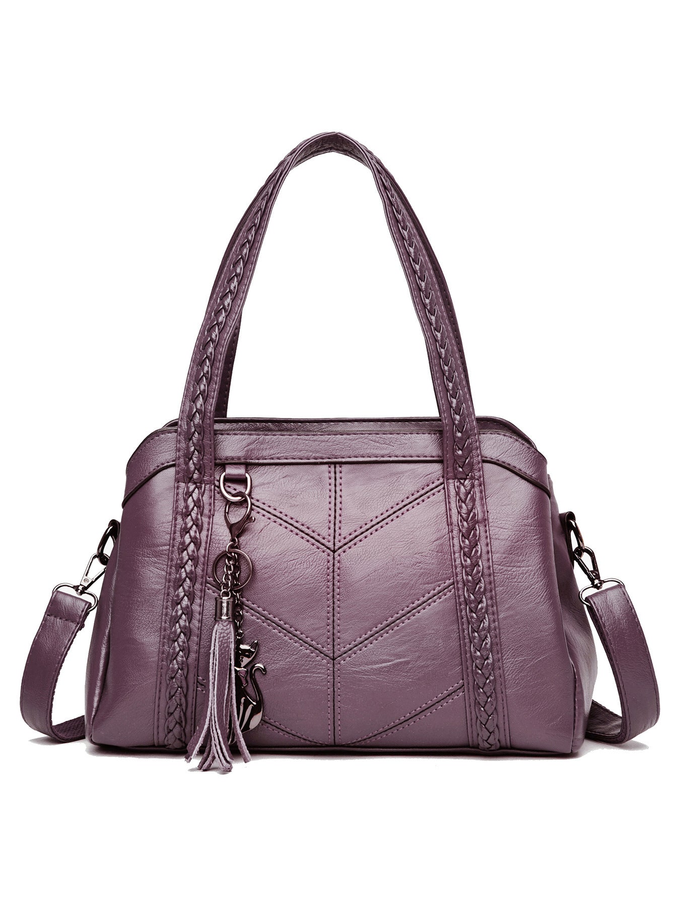 👜💟【50% ZNIŻKI】Torba ze skóry bydlęcej, torebka, duża pojemność, trzy przegrody, wodoodporna i odporna na zarysowania