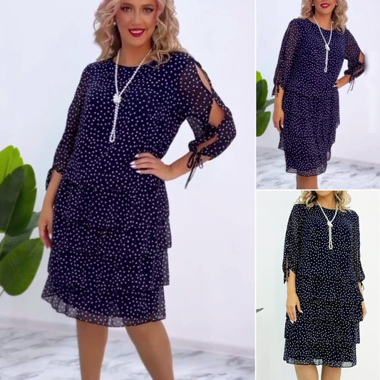 🥰👗【S-5XL】Nowa elegancka luźna sukienka w groszki