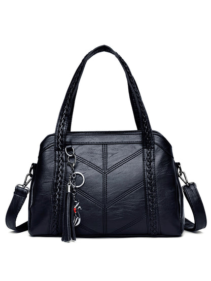 👜💟【50% ZNIŻKI】Torba ze skóry bydlęcej, torebka, duża pojemność, trzy przegrody, wodoodporna i odporna na zarysowania