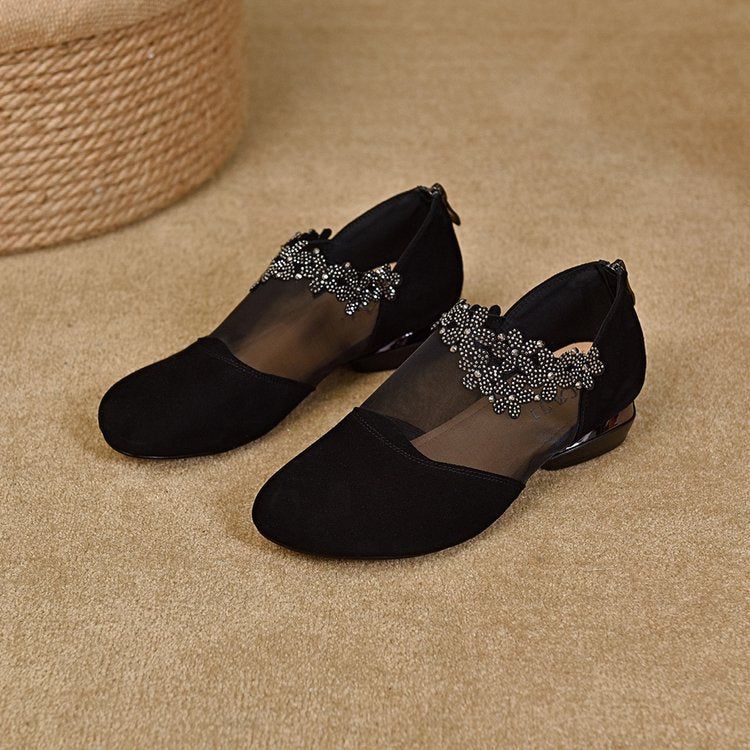 ✨【35-41】🏆2025 nowe damskie buty na koturnie z wydrążoną siateczką i miękkim spodem_3903302