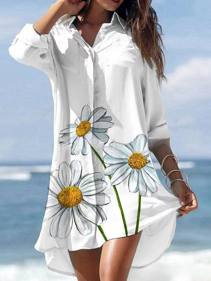 🔥🥰🌻【S-3XL】2025 Nowa sukienka koszulowa w kwiaty